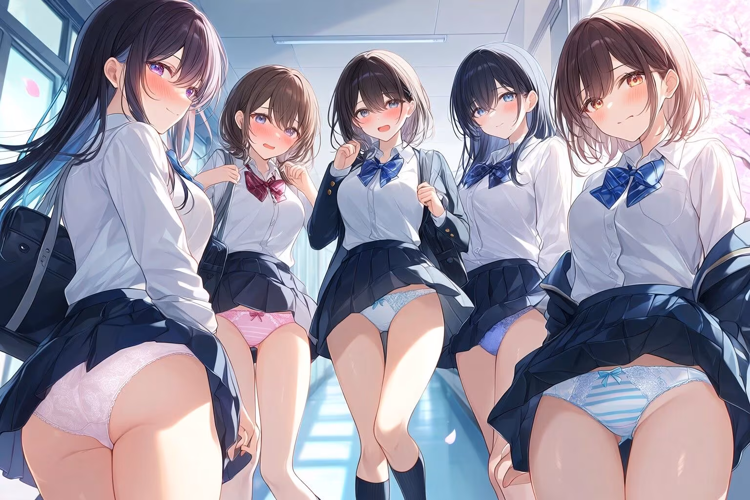 いろんなシチュエーションでパンチラ