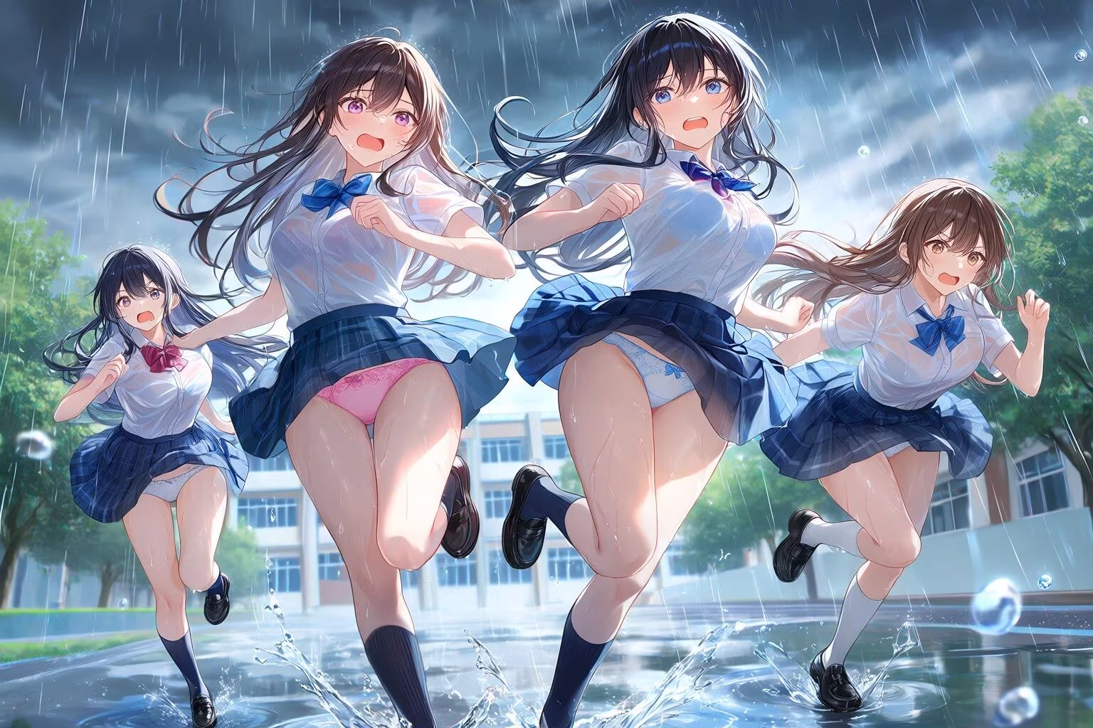 いろんなシチュエーションでパンチラ