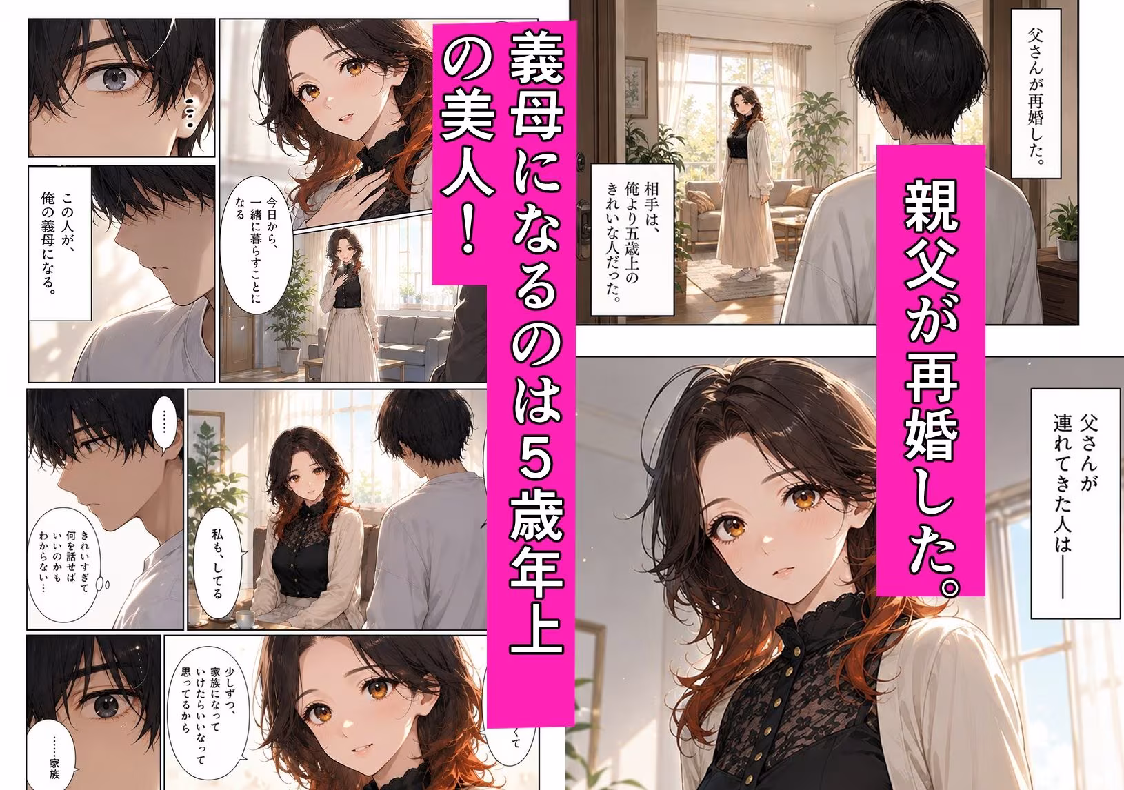 父親の再婚相手5歳年上の玲奈さんと2人屋根の下で中出しえっちする話