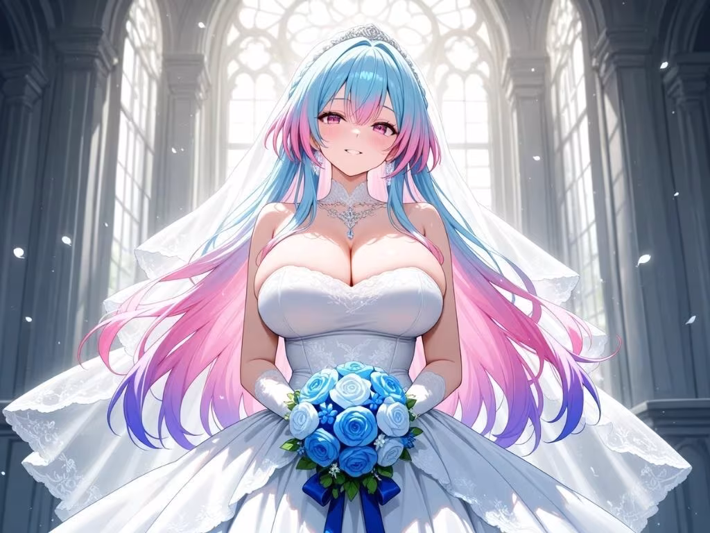 ウェディングドレスの花嫁で、ひとぬきっ