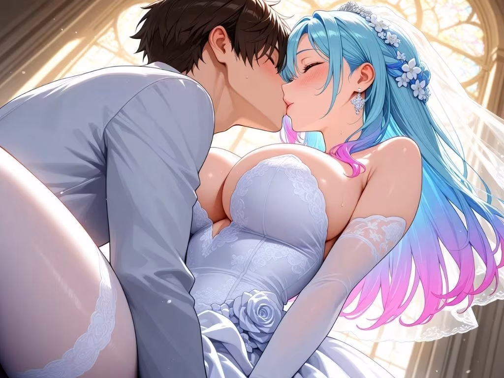 ウェディングドレスの花嫁で、ひとぬきっ