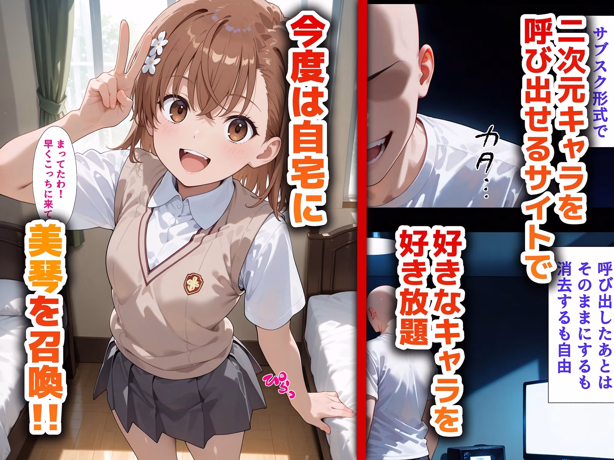 好きな二次元キャラを呼び出して好きにエッチできる裏サイト 美琴編