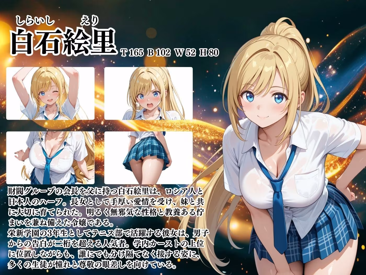 【4Kイラスト】1万3000人の生徒を抱いた校長による白石絵里への性指導（ブルマ編）