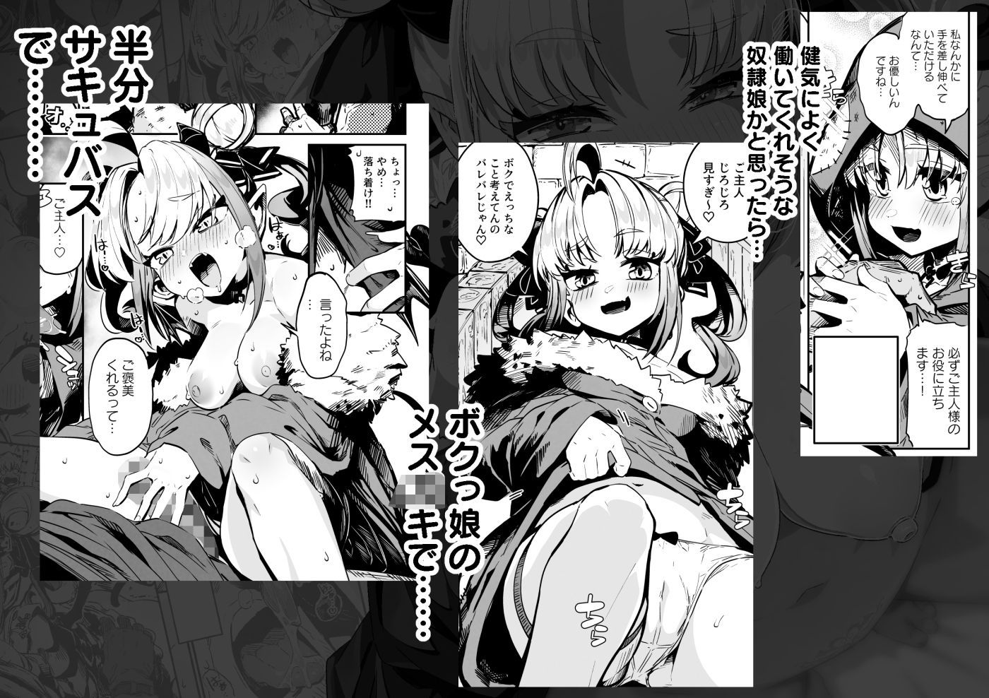 ねぇご主人 今日の「ごほうび」まだぁ？ ボクッ娘メ○〇キハーフサキュバス奴○娘にごほうび生活