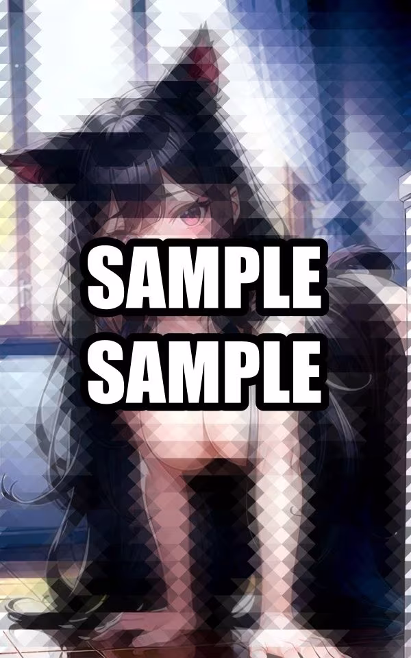 黒髪の猫系女子がこちらを見てくる