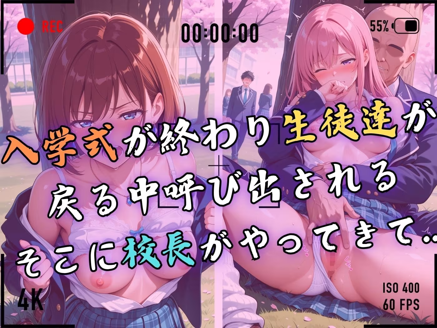 【4Kイラスト】1万3000人の生徒を抱いた校長による女子生徒への性指導（入学式編）