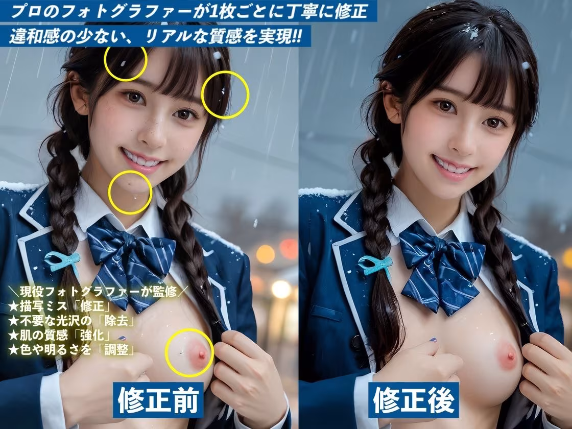 【実写系AIグラビア】冬の街角で出会ったド変態女子校生【全125枚】