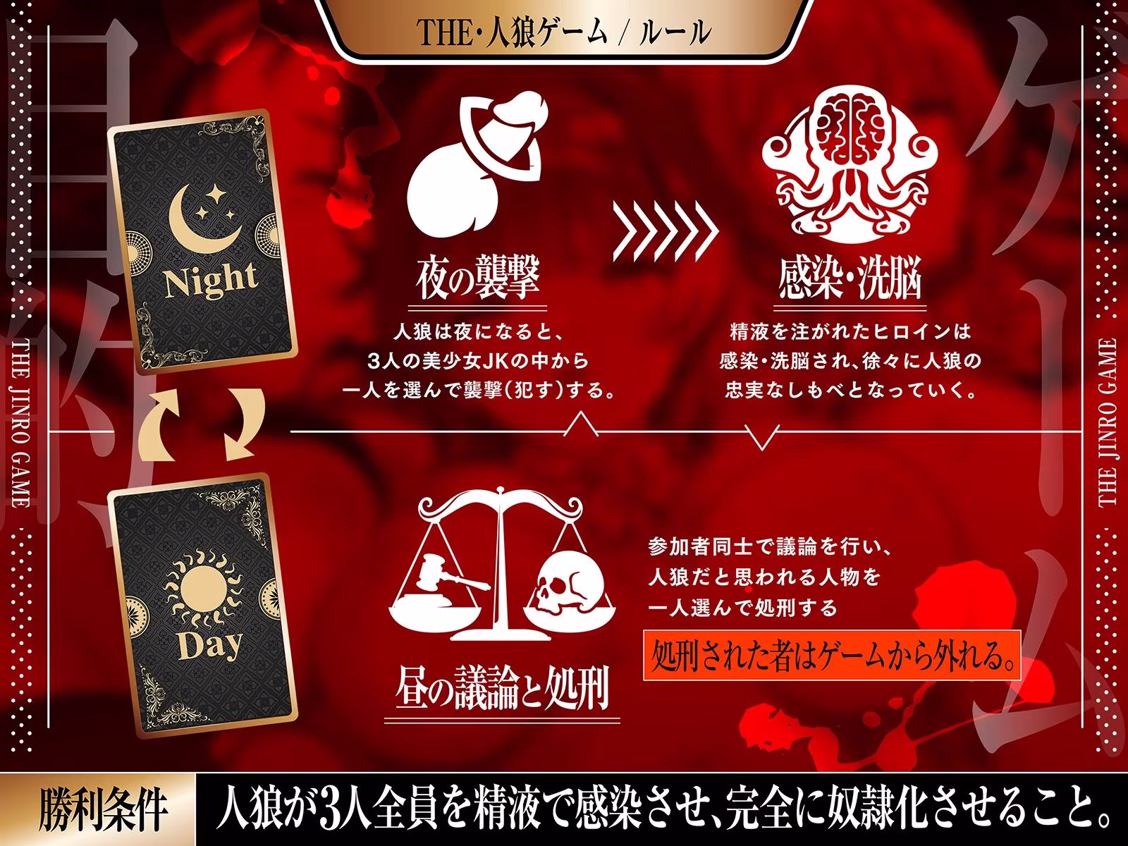 【精液感染】THE・人狼ゲーム 〜フタナリ人狼（あなた）に中出しレ●プされて肉奴●になった3人のJKたち〜