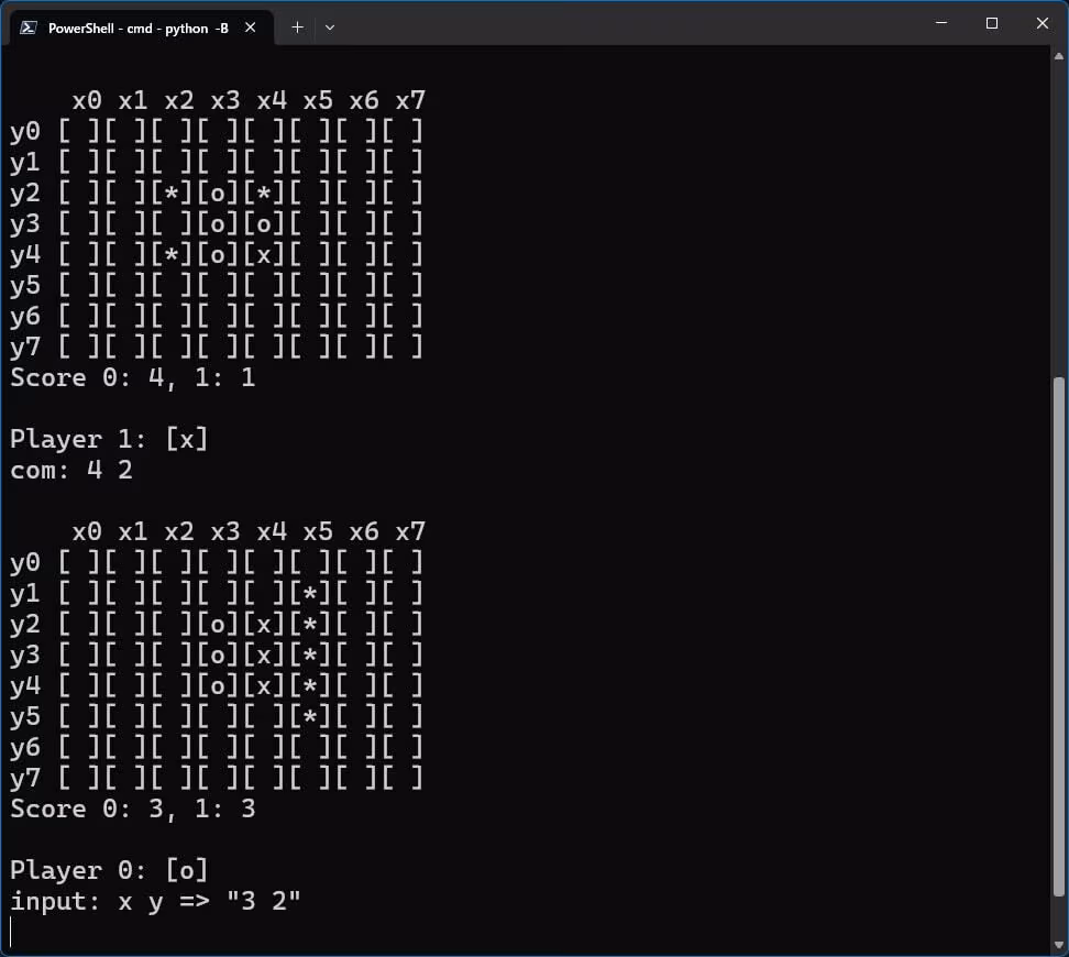 PythonでCUIとGUI両対応のリバーシをつくろう