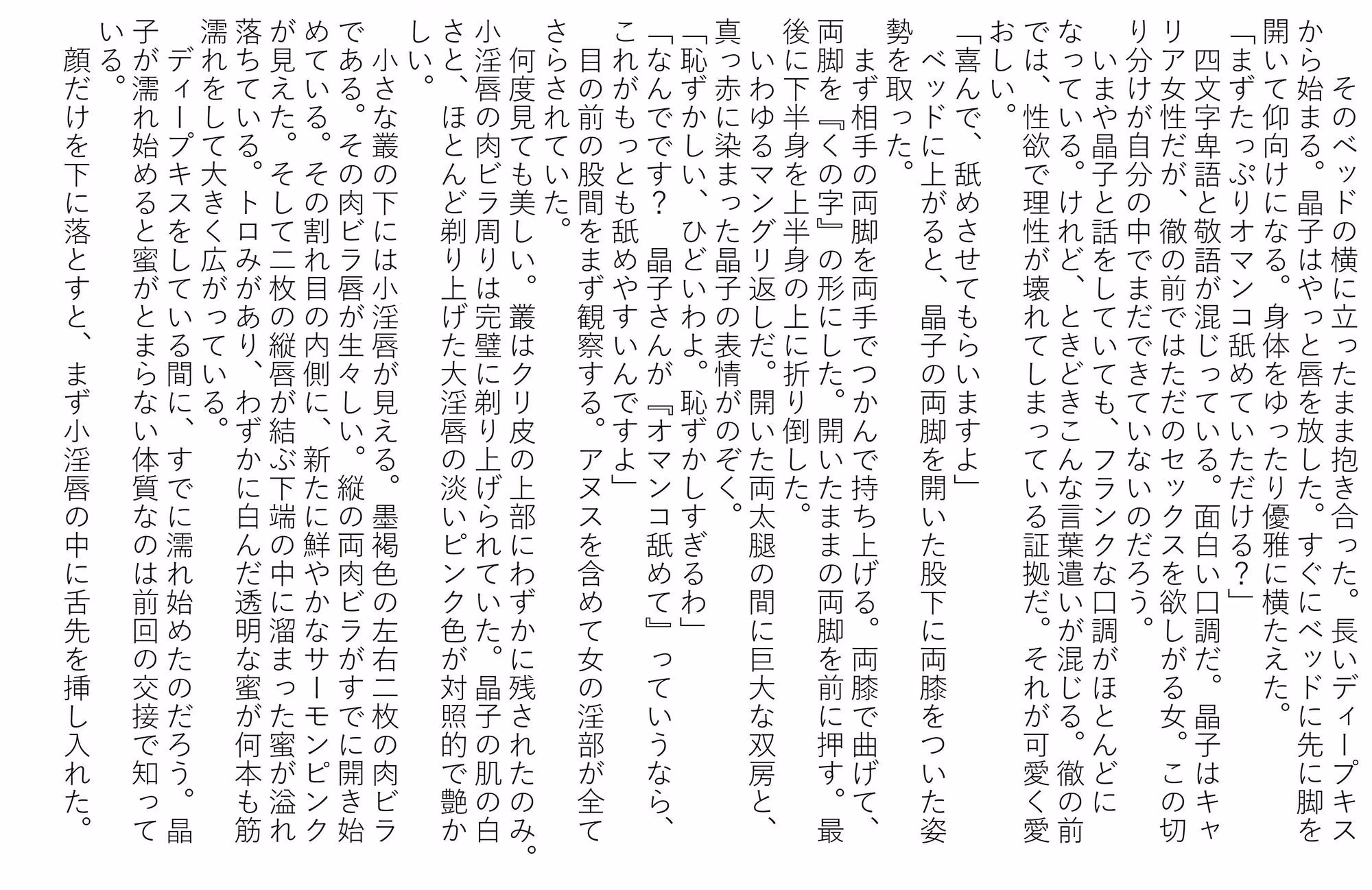 蜜愛液に濡れる四人の巨乳美女 二章 晶子と満子