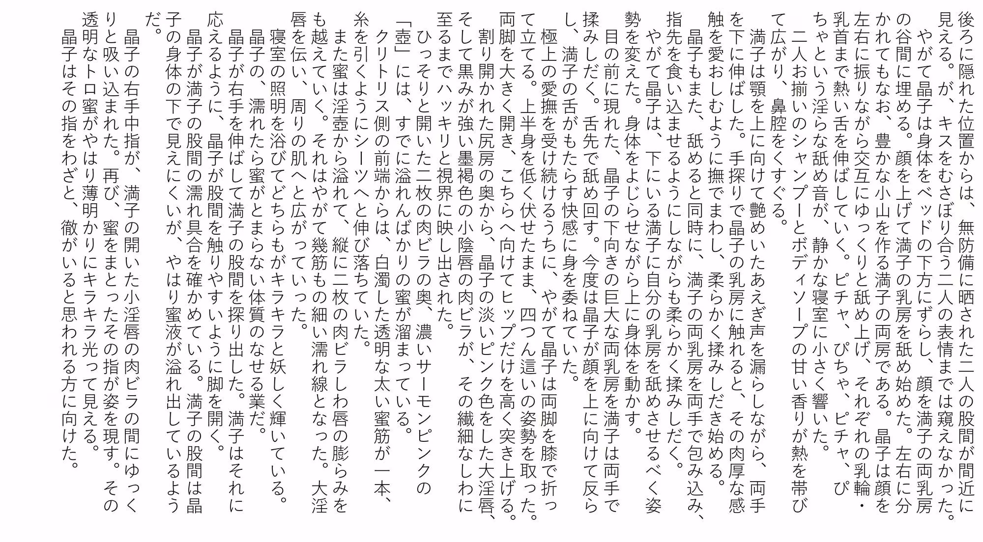 蜜愛液に濡れる四人の巨乳美女 二章 晶子と満子