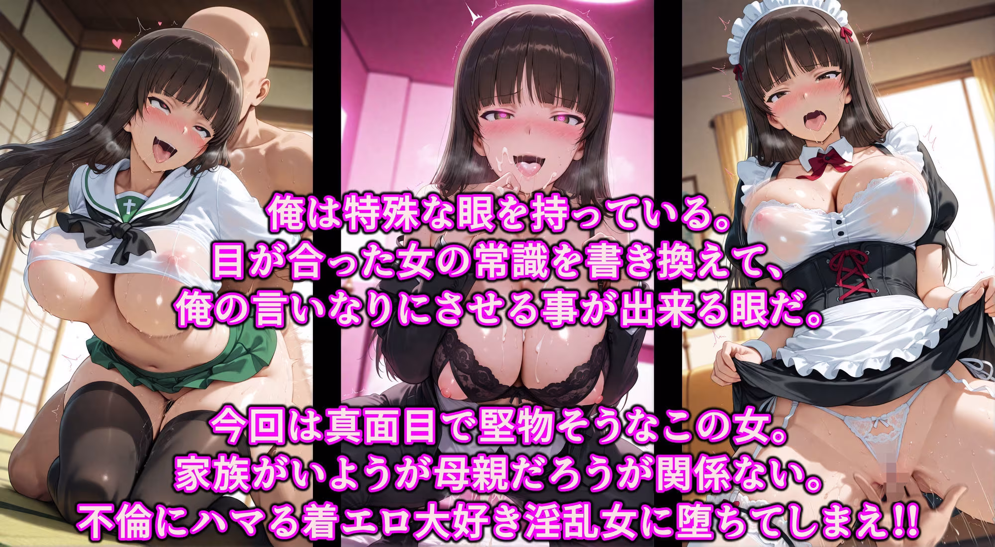 不倫に狂う巨乳ママ！これぞ淫乱西住流！！堅物家元を洗脳魔眼で発情快楽調教！！家族はポイしてコスプレご奉仕エッチ