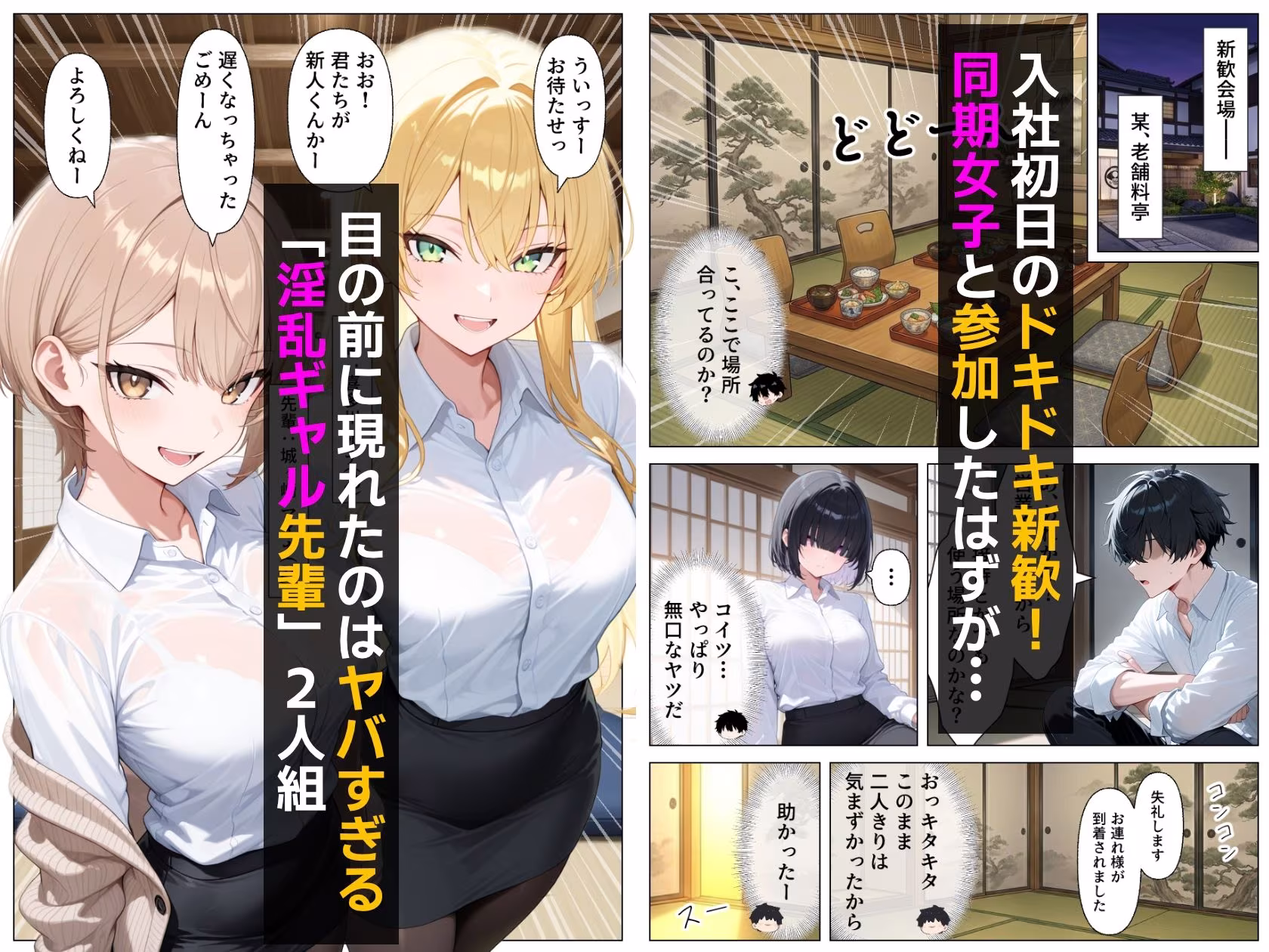 先輩ギャルOLから誘惑性接待_新入社員を「歓迎してあげる（はーと）」ハーレム天国？？