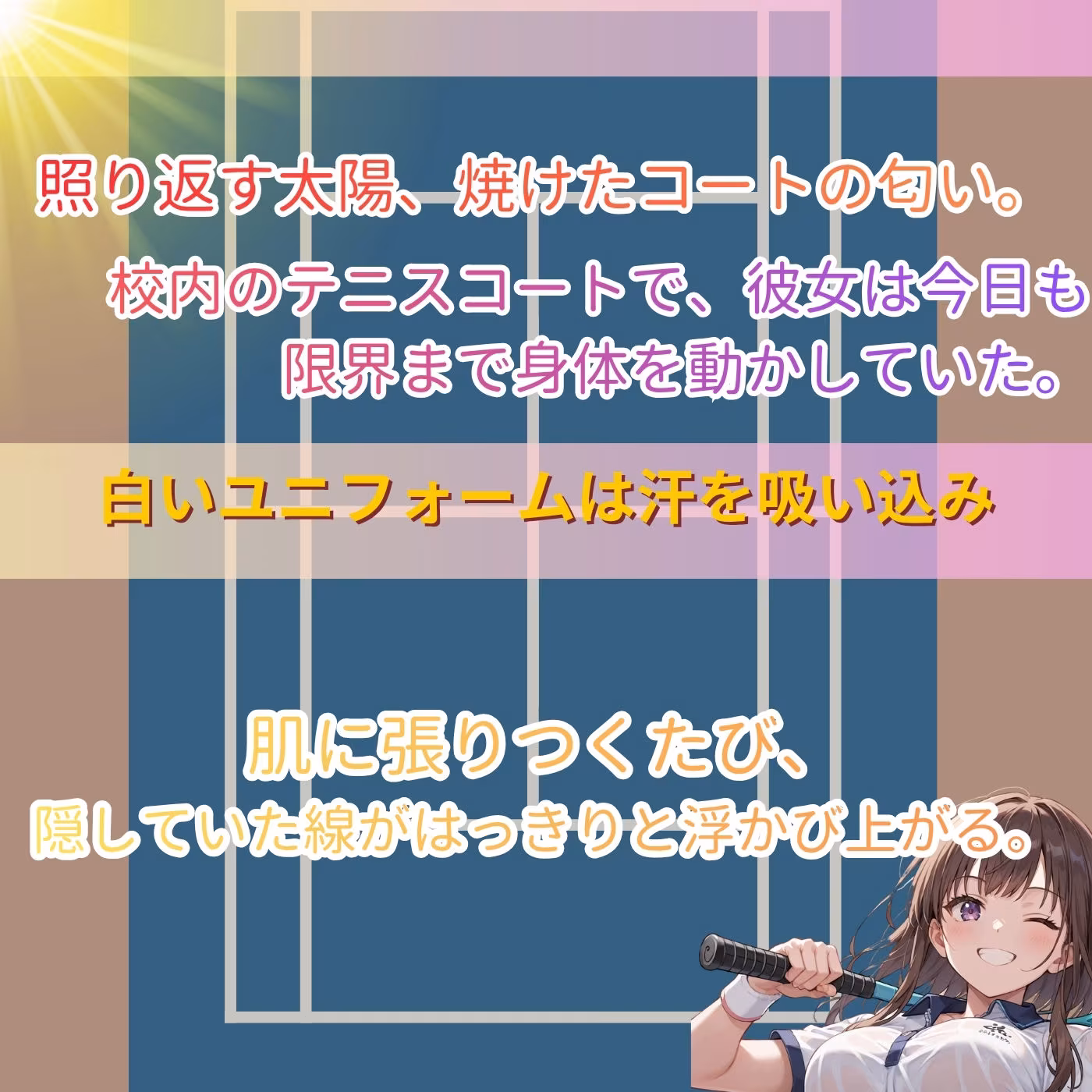 学園性活！ユニフォームに滲む汗 テニス部の本気がエロい4【汗かく美少女の厳選CG263枚収録】スマホ向け