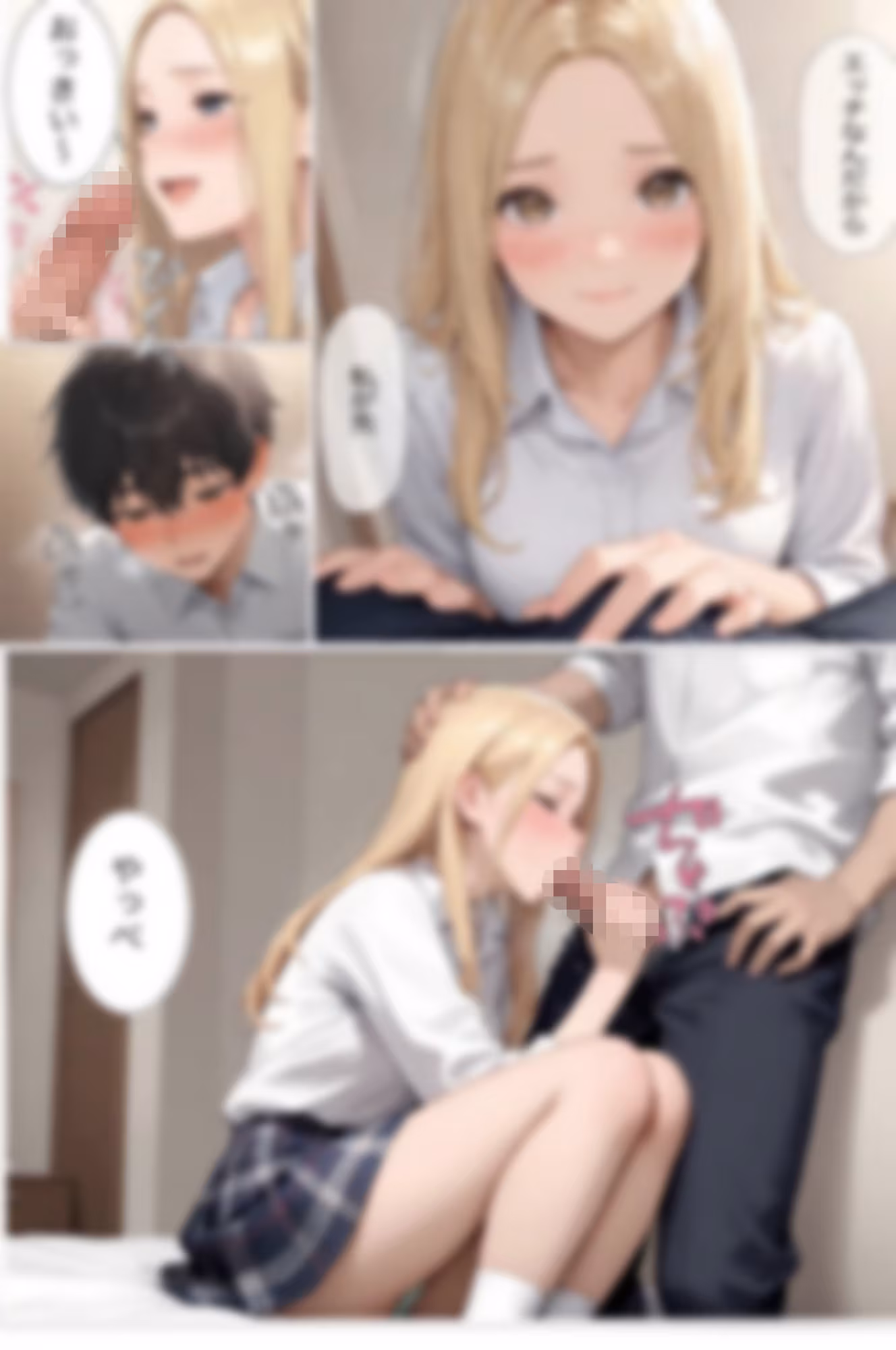 クラスで気になる金髪ギャルのパンチラで頭がいっぱい