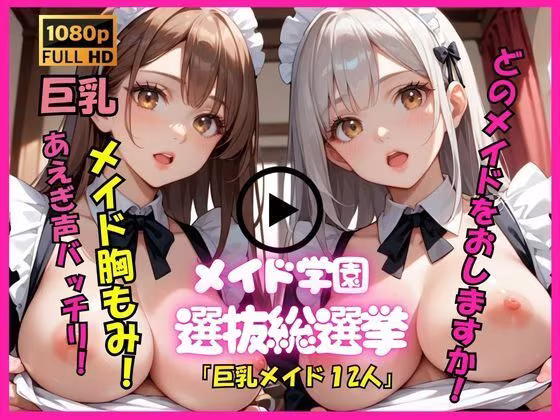 【アニメ動画No.004  縦向きバージョン】もみもみメイド学園の12人巨乳メイドたちがもんでもんで揉まれまくる、ダイナミックな胸もみ！メイド巨乳組もみもみ総選挙！