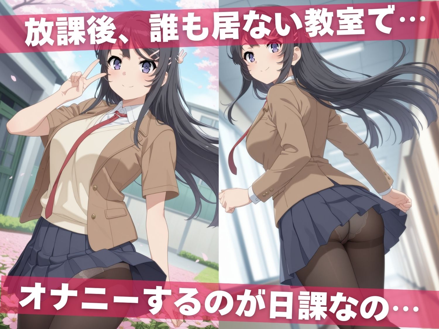 オナニー覗かれ、寝取られて  青春●タ野郎はバニーガール先輩の夢を見ない 〜 学校編 〜