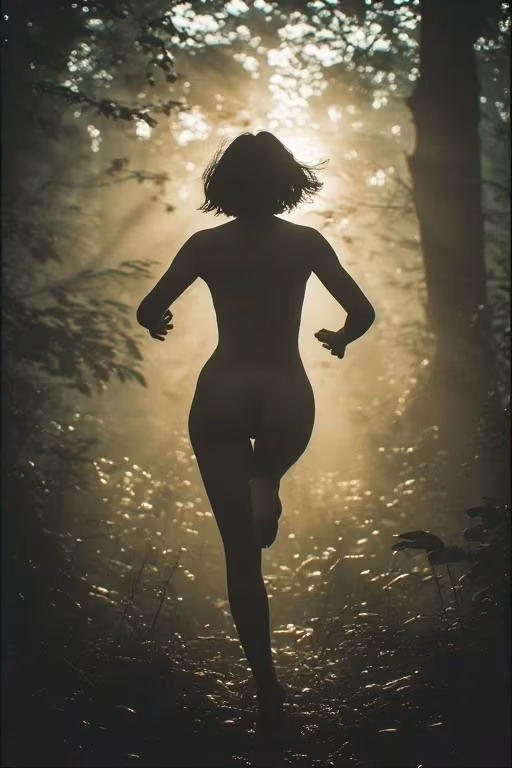 森林公園で狐と舟遊び