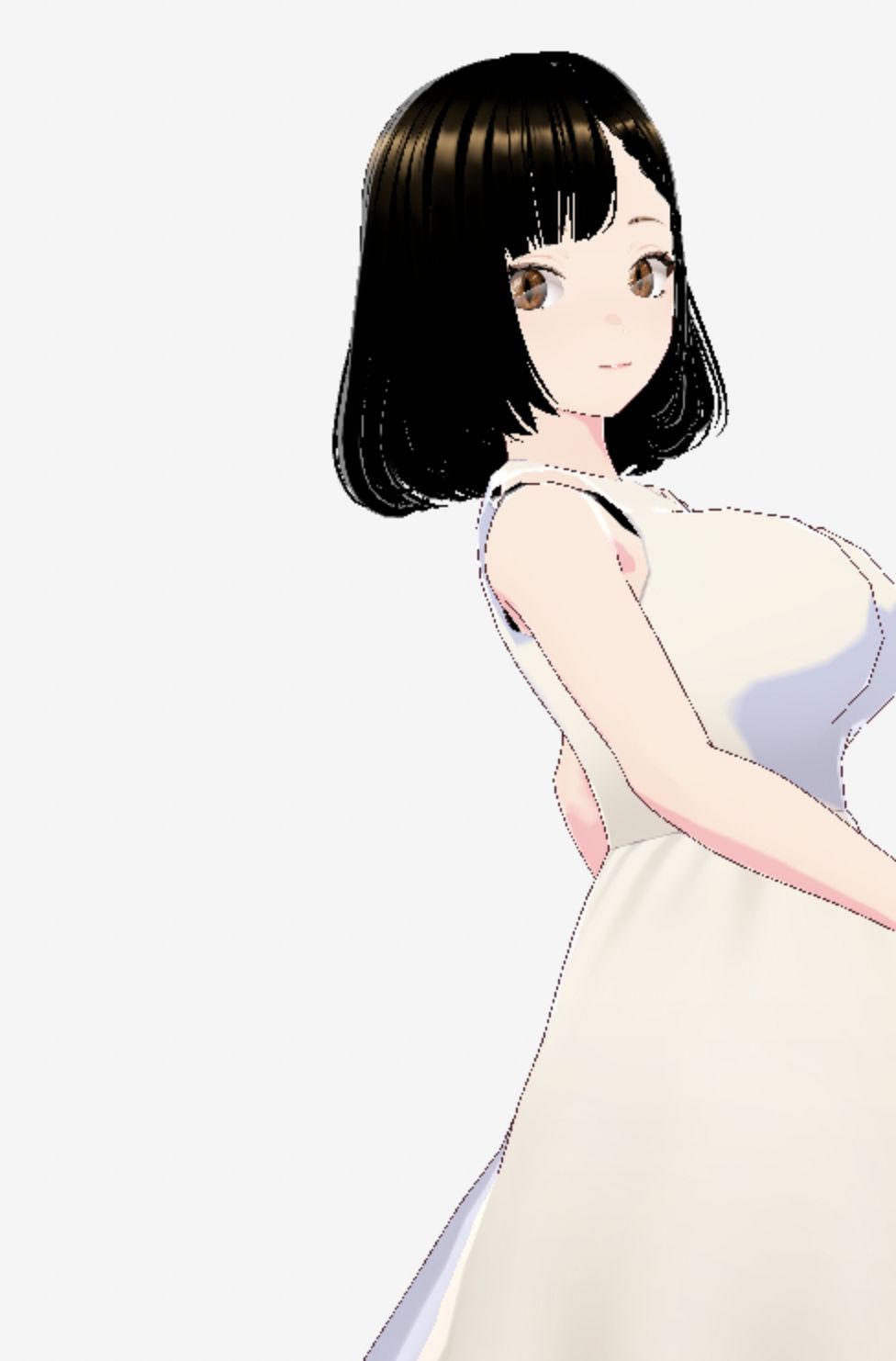 白ワンピースを着たお姉さん（セリフなし  3DCGモデル  イラスト集）