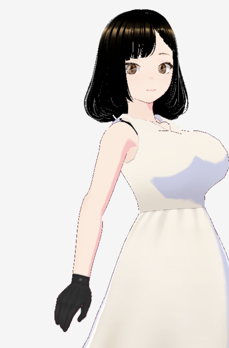 白ワンピースを着たお姉さん（セリフなし  3DCGモデル  イラスト集）