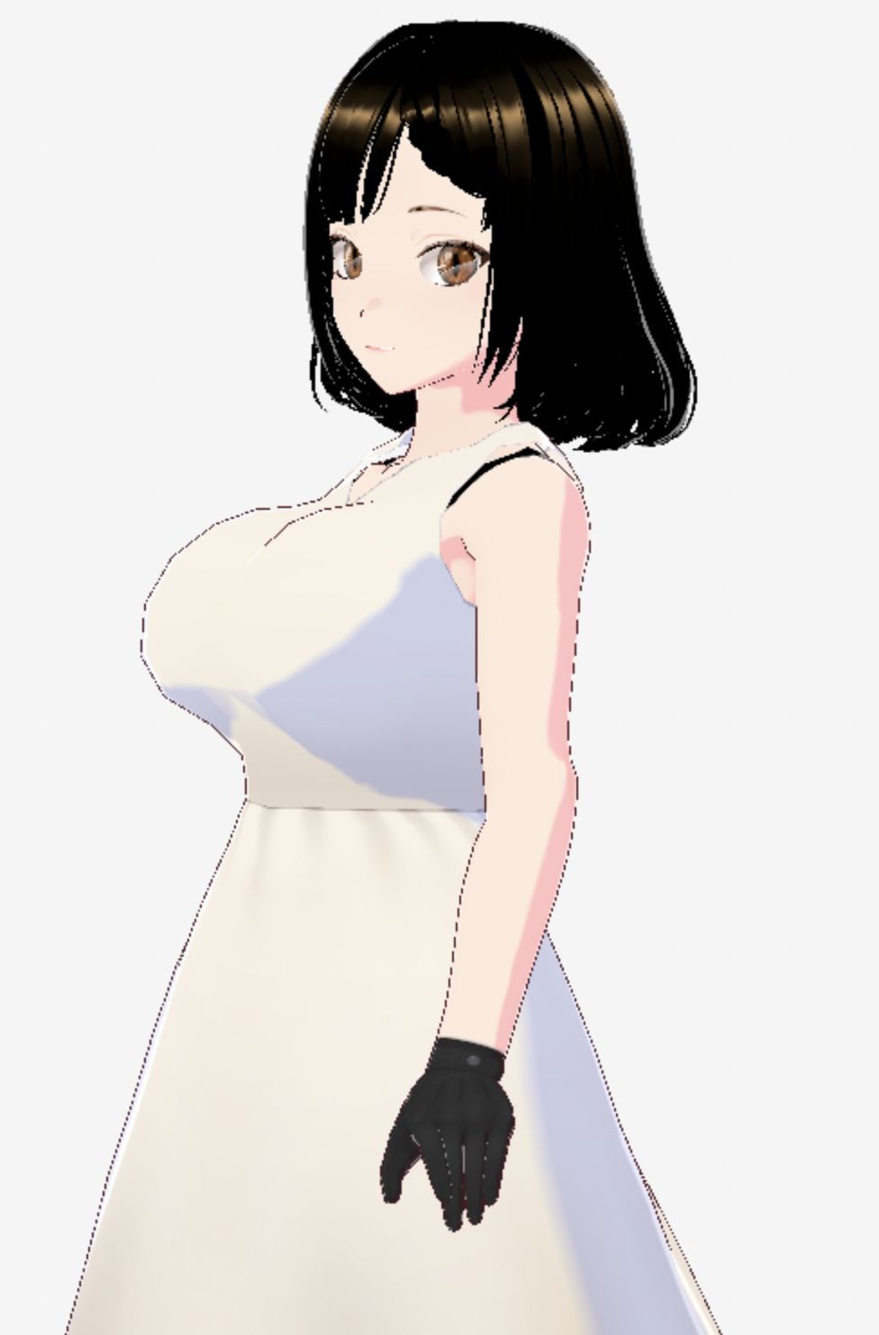 白ワンピースを着たお姉さん（セリフなし  3DCGモデル  イラスト集）