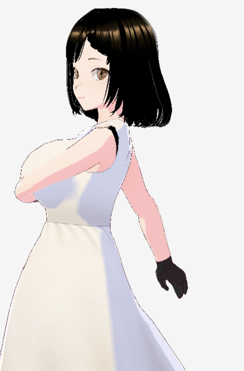 白ワンピースを着たお姉さん（セリフなし  3DCGモデル  イラスト集）