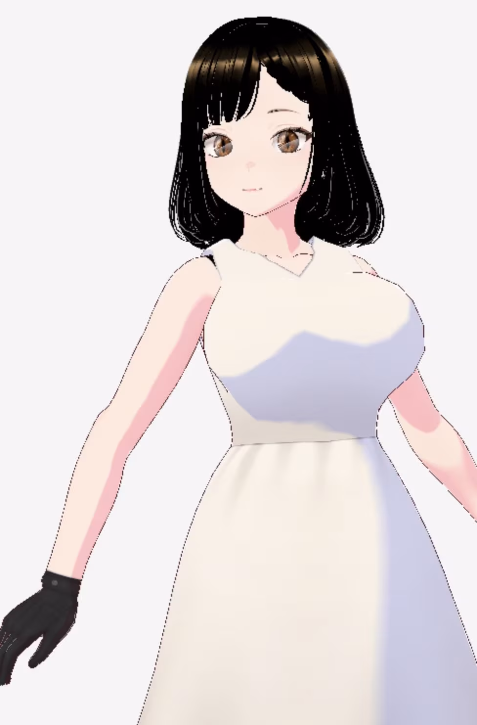 白ワンピースを着たお姉さん（セリフなし  3DCGモデル  イラスト集）