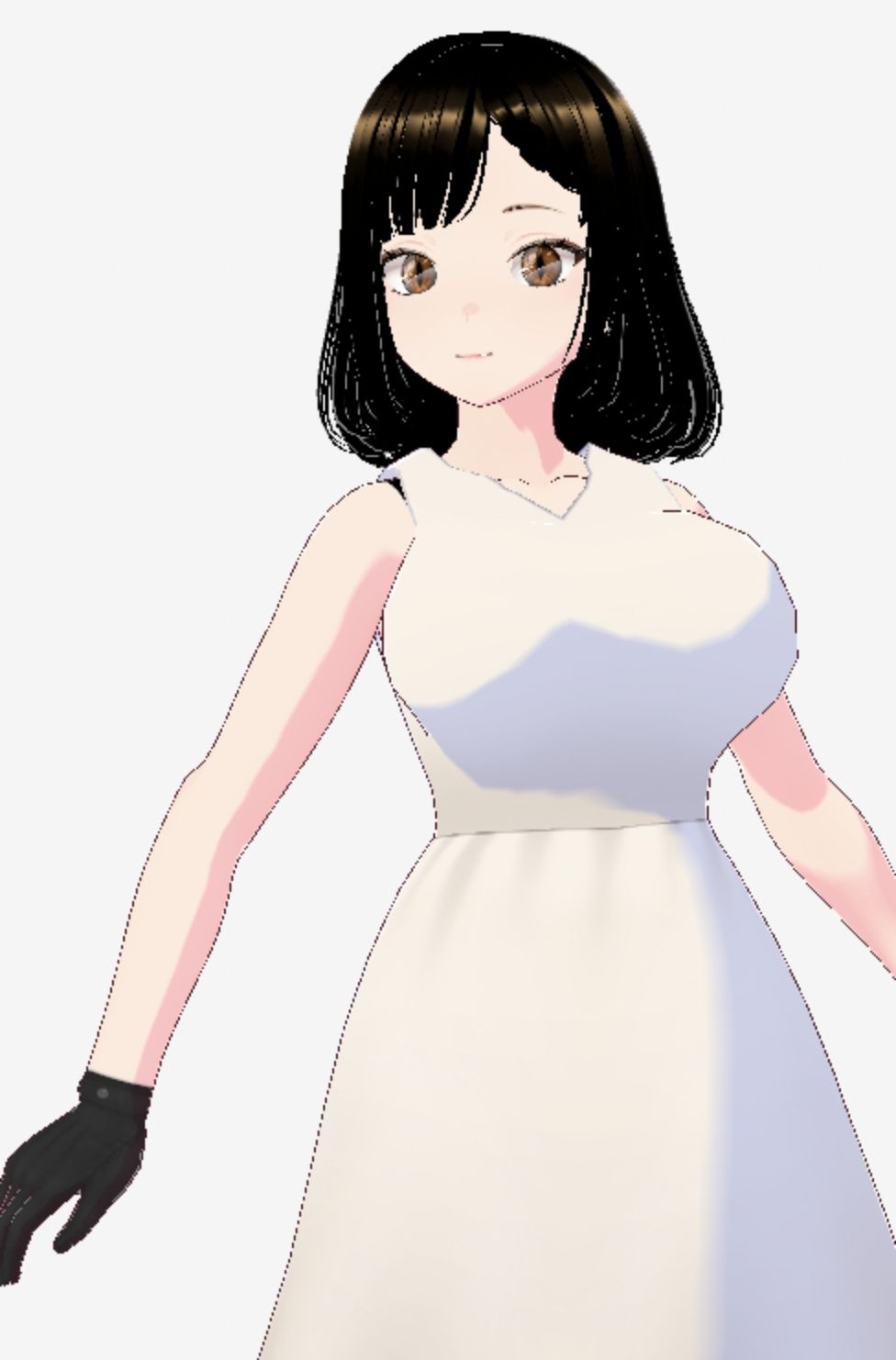 白ワンピースを着たお姉さん（セリフなし  3DCGモデル  イラスト集）