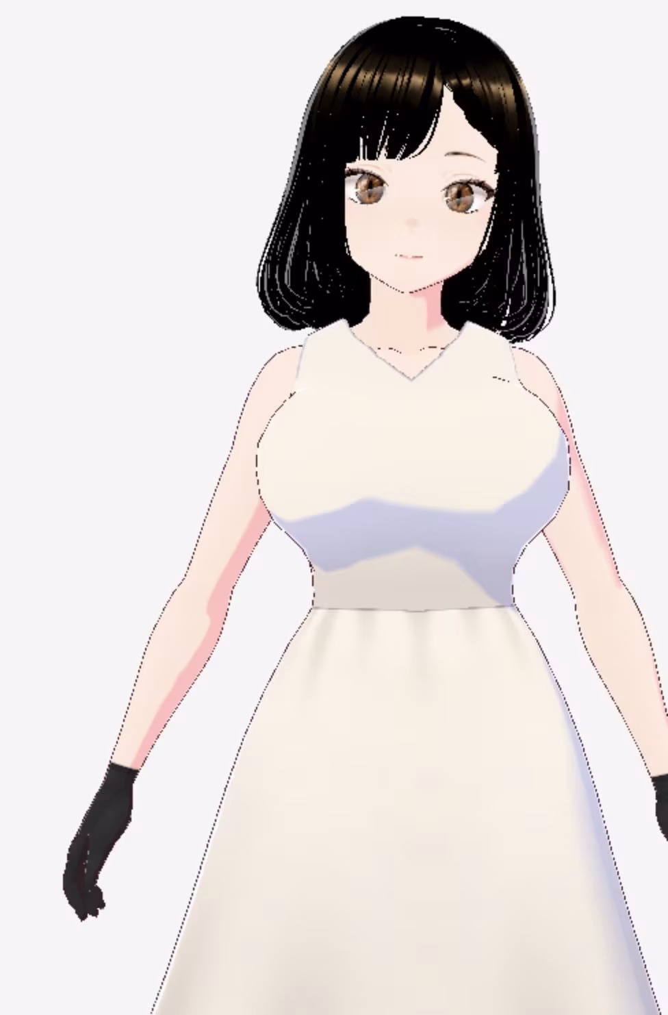 白ワンピースを着たお姉さん（セリフなし  3DCGモデル  イラスト集）