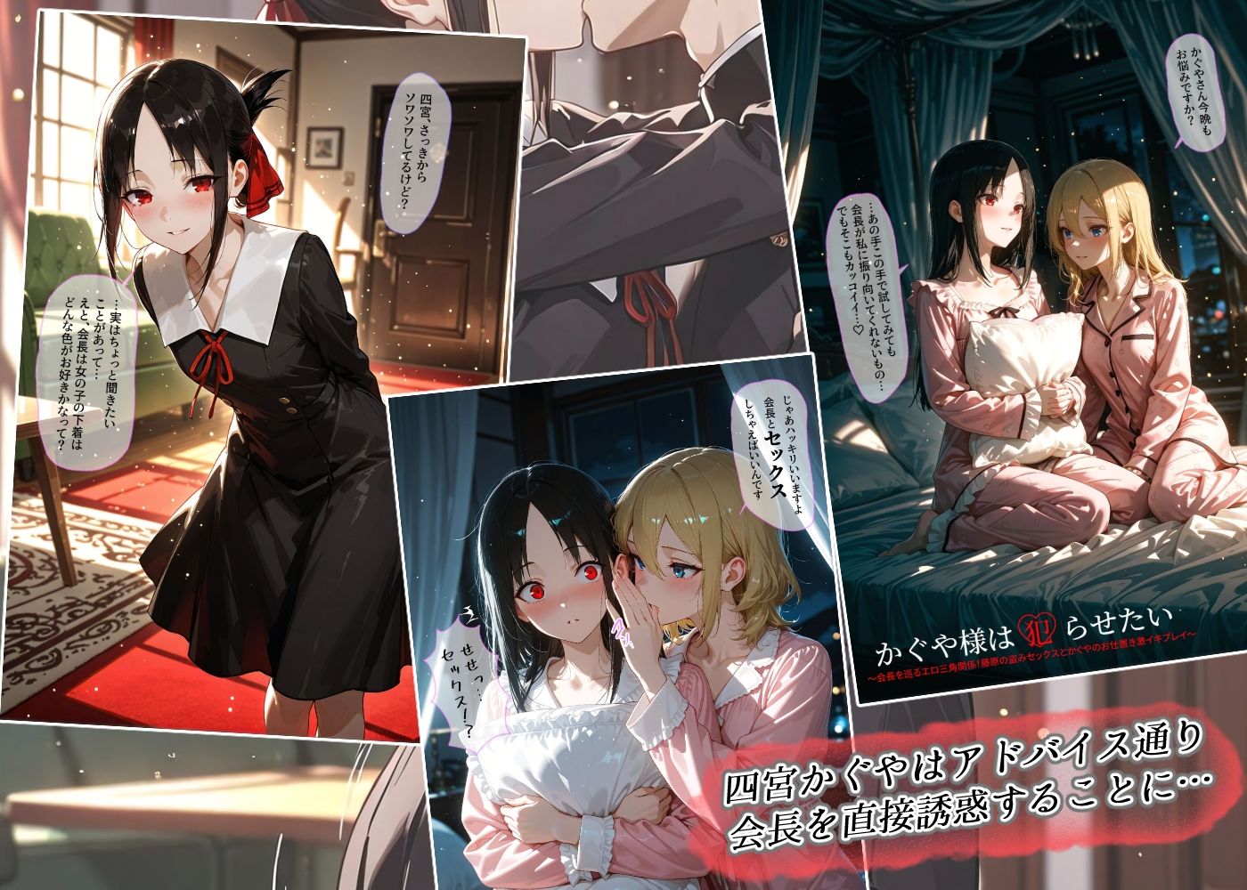 かぐや様は犯らせたい〜会長を巡るエロ三角関係！藤原の盗みセックスとかぐやのお仕置き激イキプレイ〜