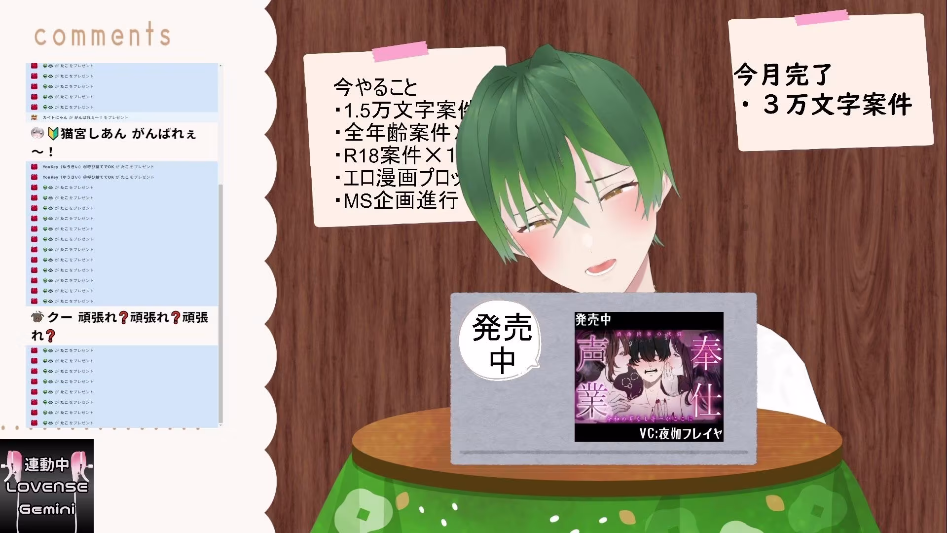 おはようございます（作業配信）（だったはずが開幕から振動）  もんすき