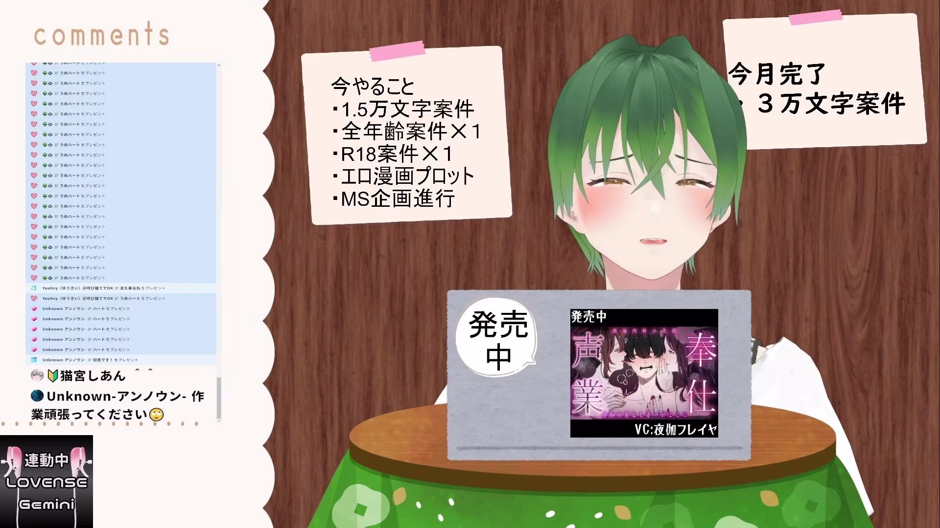 おはようございます（作業配信）（だったはずが開幕から振動）  もんすき