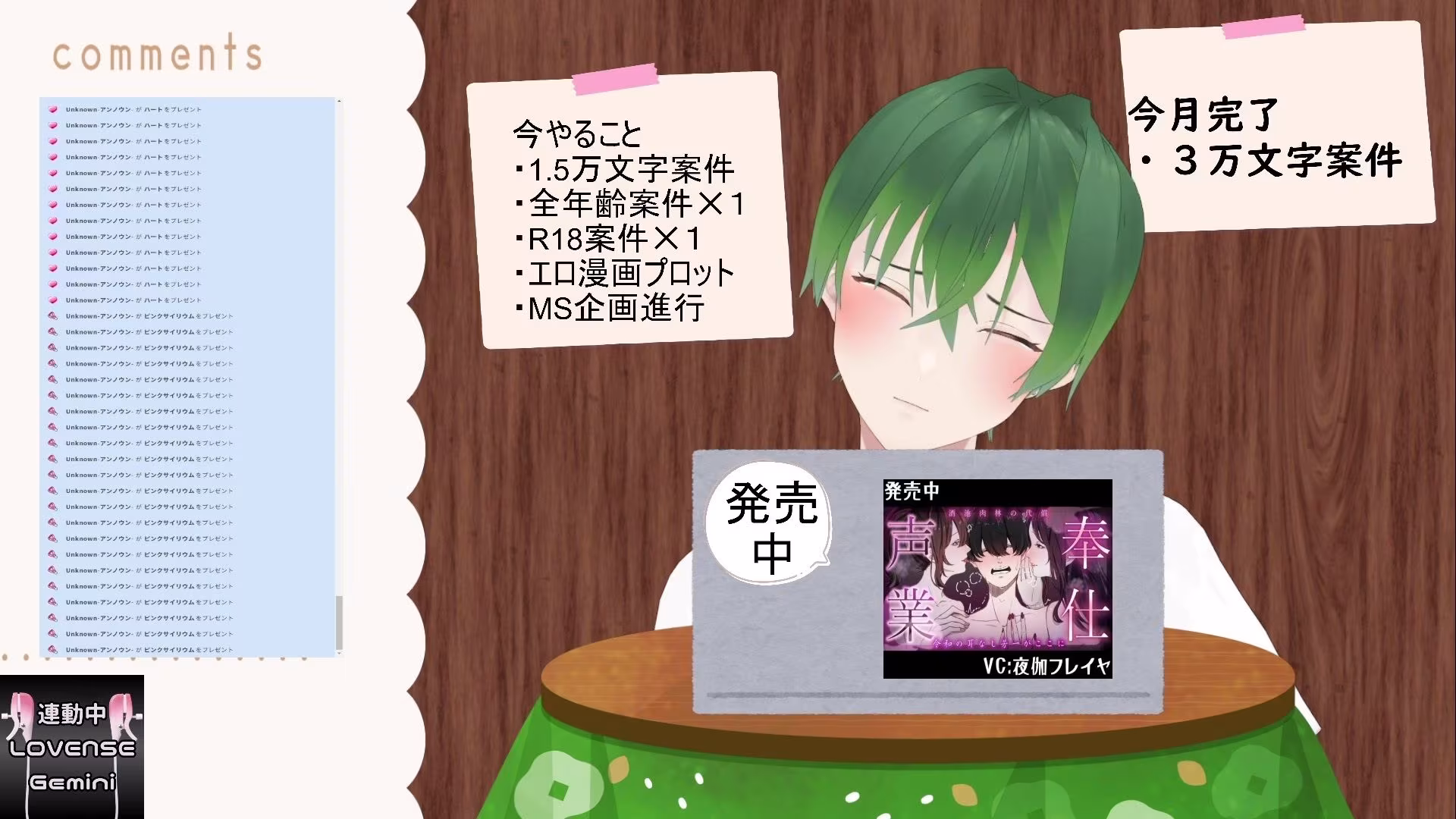 おはようございます（作業配信）（だったはずが開幕から振動）  もんすき