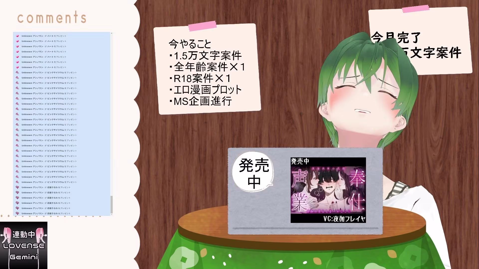 おはようございます（作業配信）（だったはずが開幕から振動）  もんすき