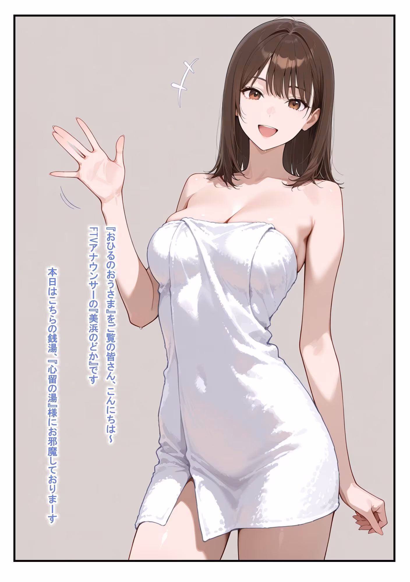 温泉ロケ、女子アナ、常識改変済。〜汗だくセックスマッサージ〜