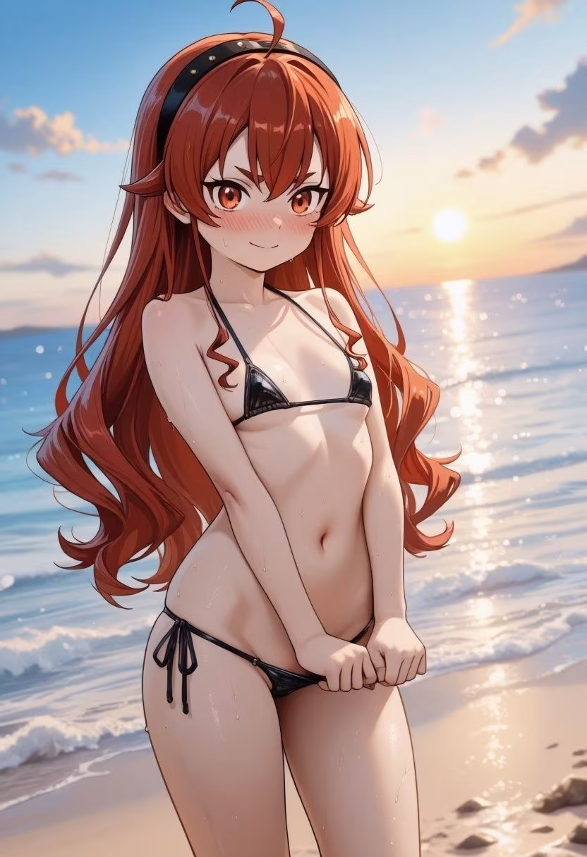 エ◯ス、ギ◯ーヌが際どい水着姿でビーチでセックスする【CG204枚】