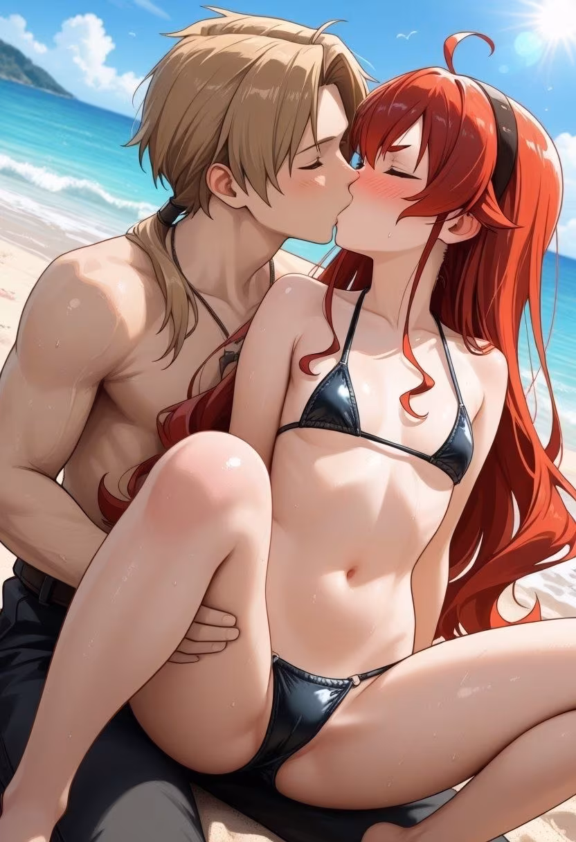 エ◯ス、ギ◯ーヌが際どい水着姿でビーチでセックスする【CG204枚】