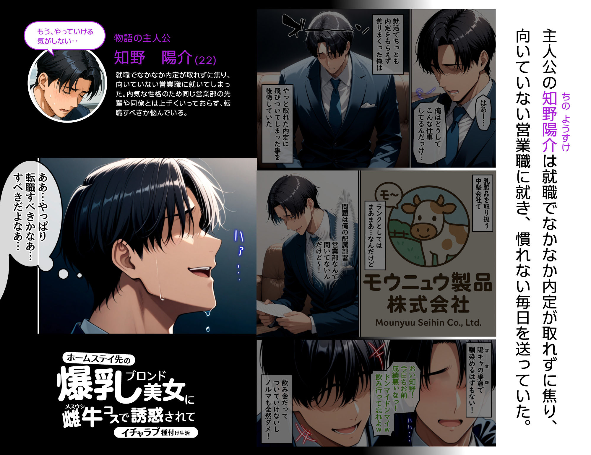 ホームステイ先の爆乳ブロンド美女に雌牛コスで誘惑されてイチャラブ種付け生活1