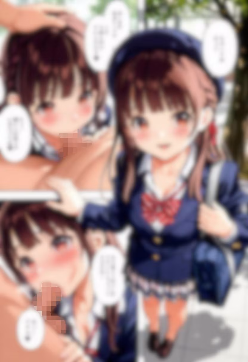 ベレー帽を被った女子〇生の縞パンとフェラ