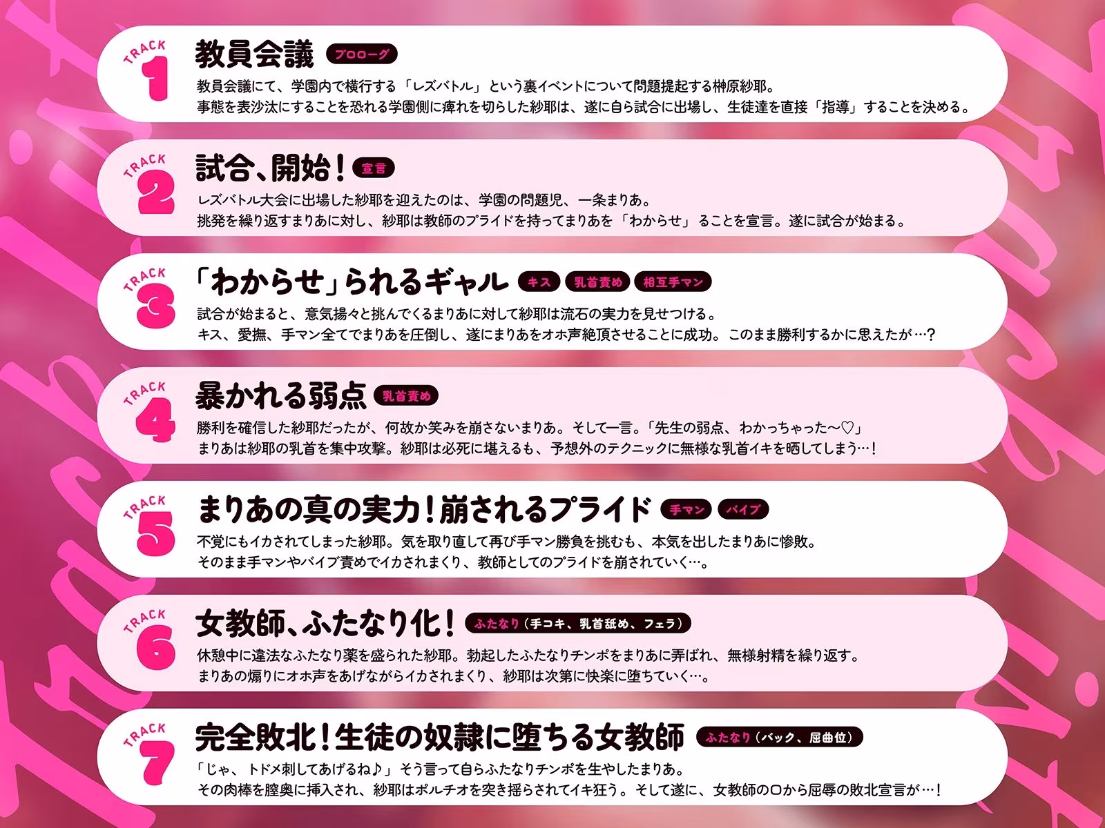 【女学園・レズバトル】女教師vs不良ギャル〜厳格な女教師の暴かれる弱点、崩されるプライド〜【KU100】