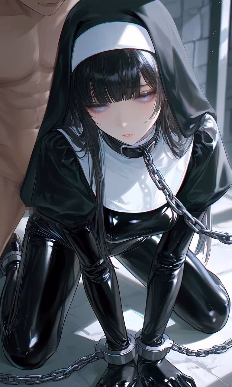 シスター風  ラバースーツ  拘束エロ画像集