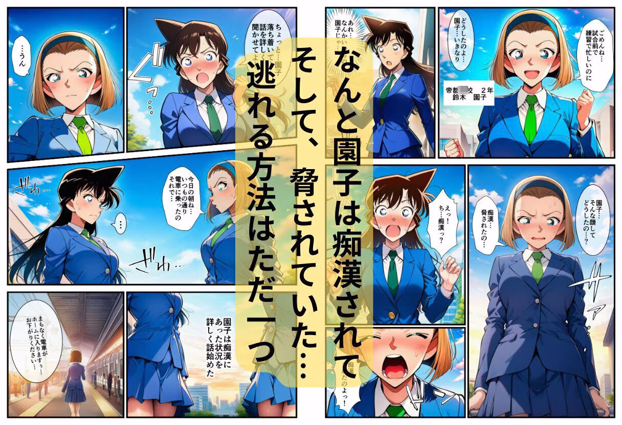 【痴●電車】制服の蘭姉ちゃんが脱がされてセックスする話
