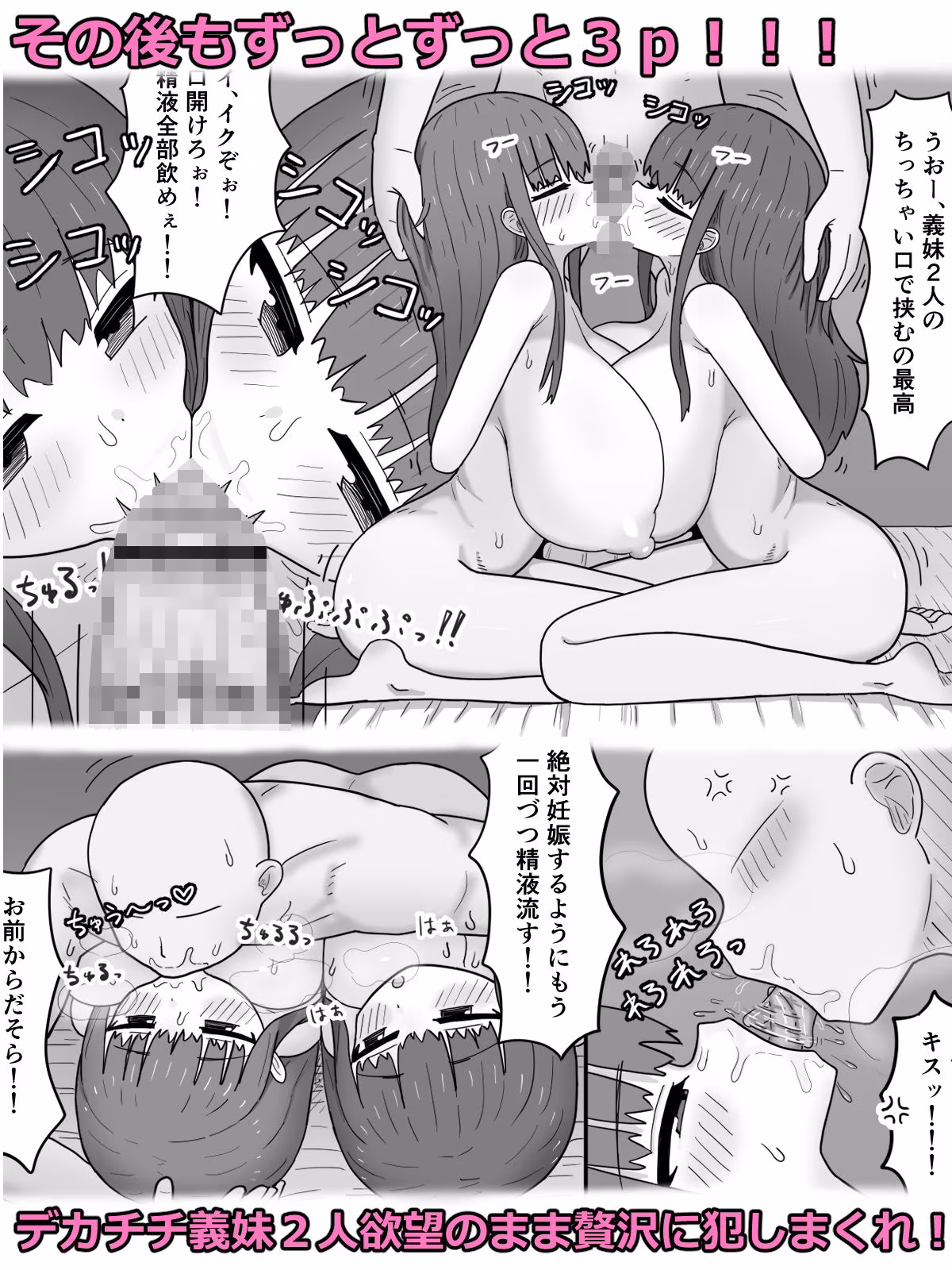 家で飼ってる引きこもり巨乳義妹×2と勢いで孕ませエッチした