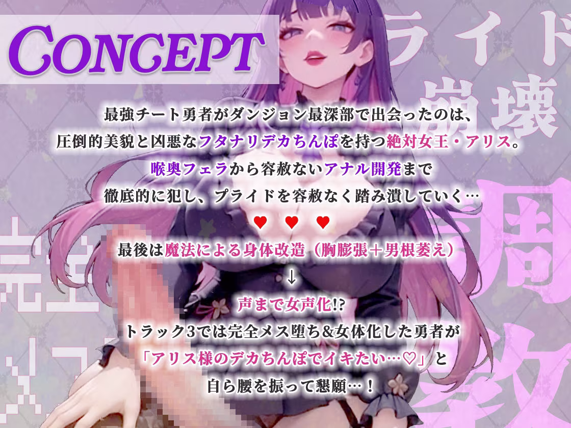 ダンジョン最深部、究極ボス女王のフタナリデカちんぽで最強勇者がアナル調教完全メス化されるまで