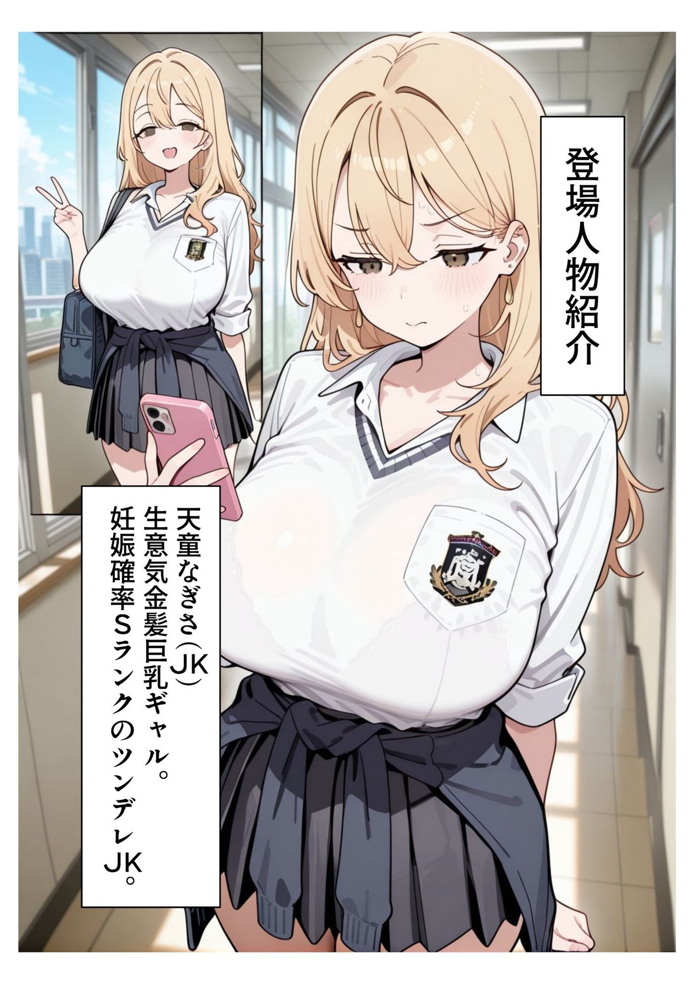 【AIイラスト・漫画集】スマホに届いた性交命令〜ゴミジジイ兄弟の種で子宮パンパン