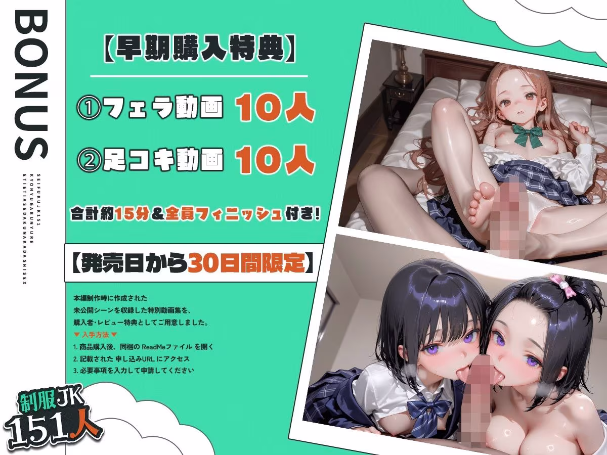 【4K神画質】制服JK151人の巨乳がぶるん揺れ！えちえち汗だく中出しセックス！＋α乱交【146分】