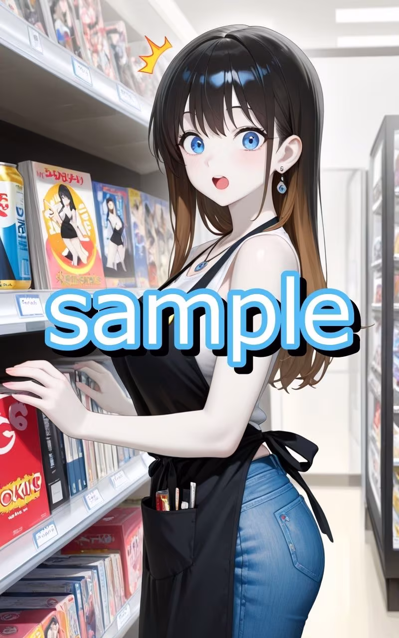 アニメショップで働いていたギャルに偶然遭遇したオタク君がトイレでしちゃうイラスト集