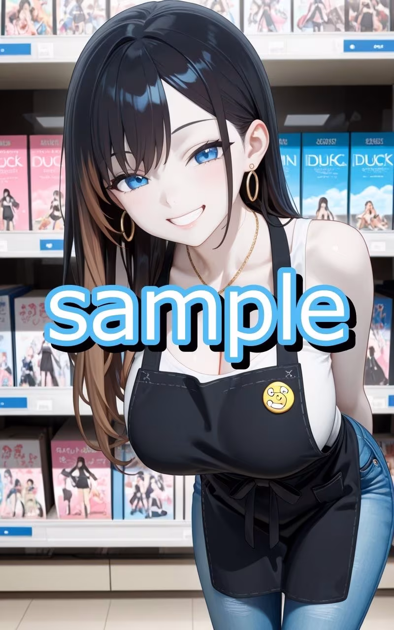 アニメショップで働いていたギャルに偶然遭遇したオタク君がトイレでしちゃうイラスト集
