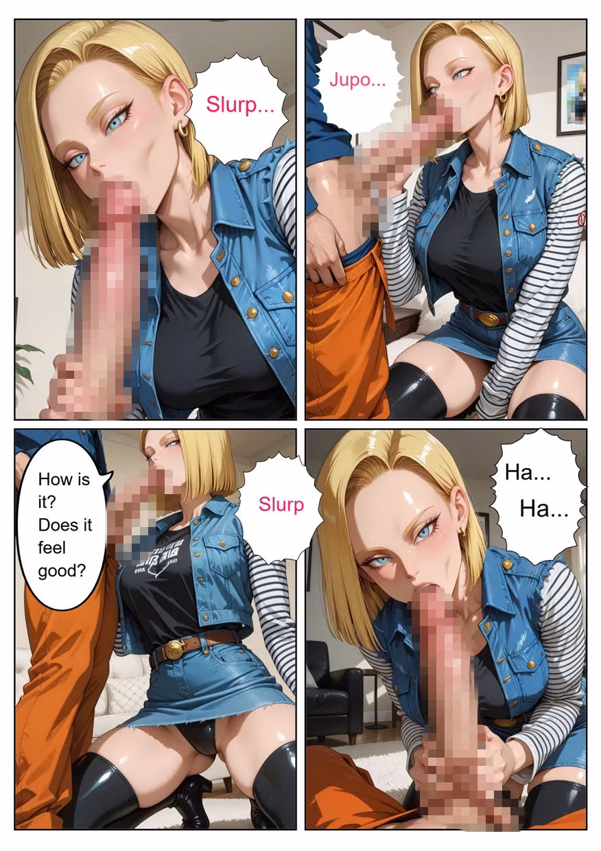 ［English］Android 18 is seduced by a Saiyan during a brief time alone with him while drinking. While Krillin is asleep， she continues to have sex with the Saiyan until morning...