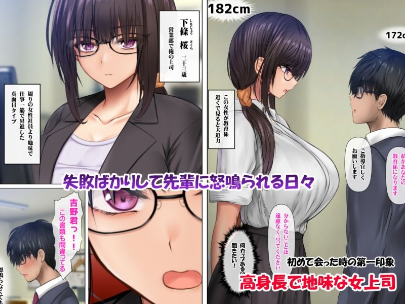 職場のデカい喪女上司と陰キャ部下はオタクセックスにハマっちゃう